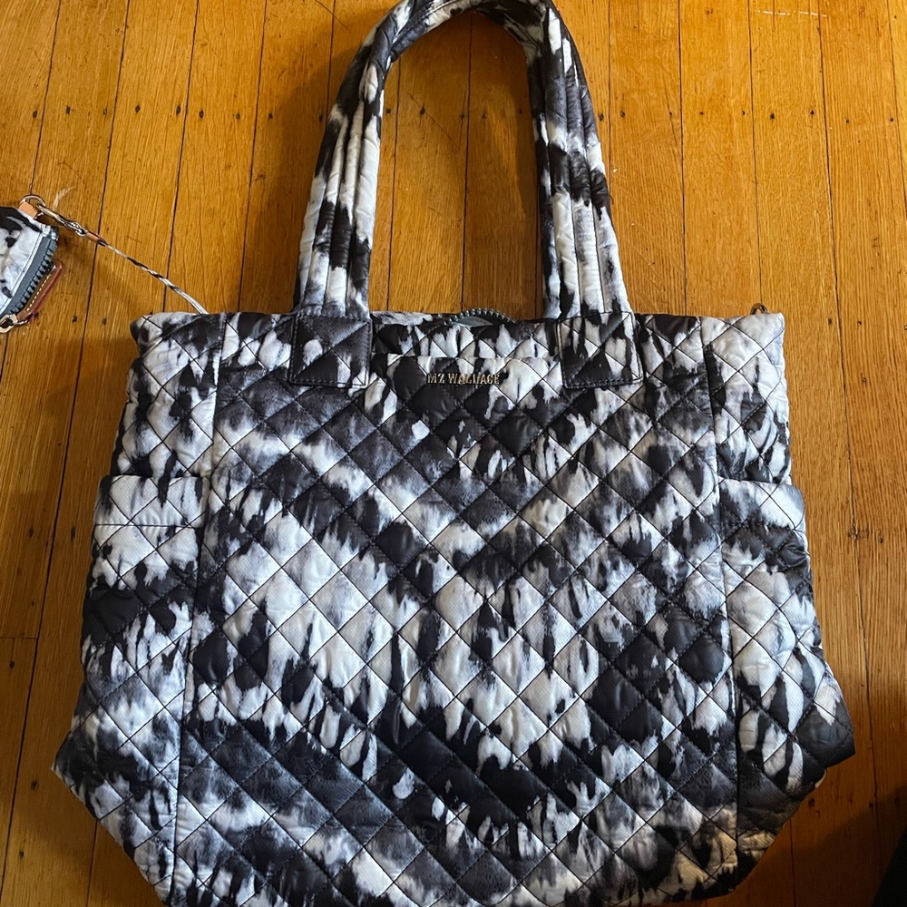 MZ Wallace tie dye black and white tote medium